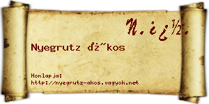 Nyegrutz Ákos névjegykártya